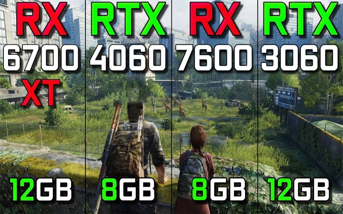 RTX 4060 3060 vs RX 7600 6700XT  显卡对比（1080P、1440P分辨率测试，CPU为R7 5800X3D）
