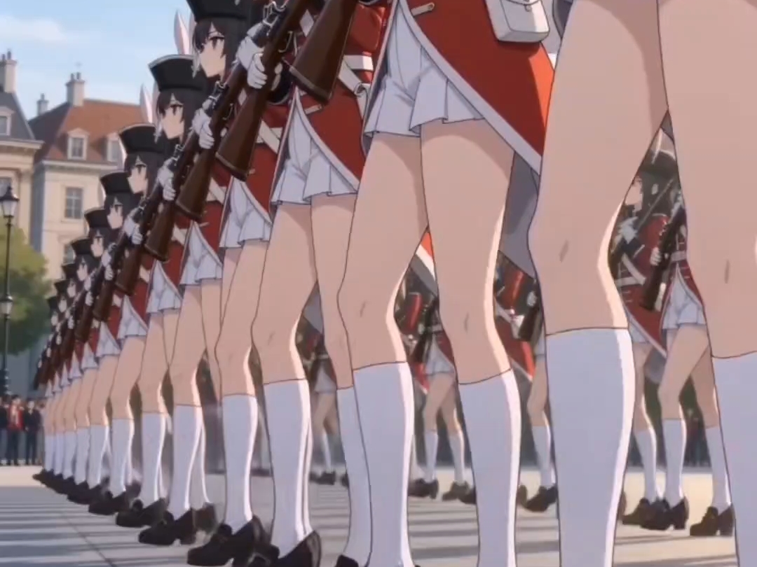 Line-Formed Infantry Bunny Girls Formation New Year Greetings