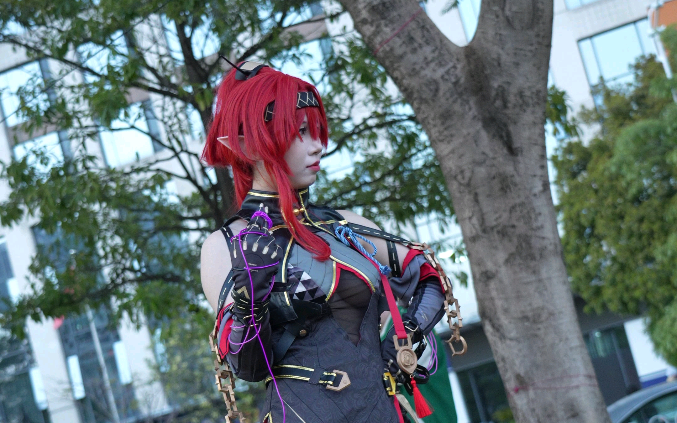 [Mingchao Ginlin cos] - Northern Hemisphere hollowing + high open fork long legs