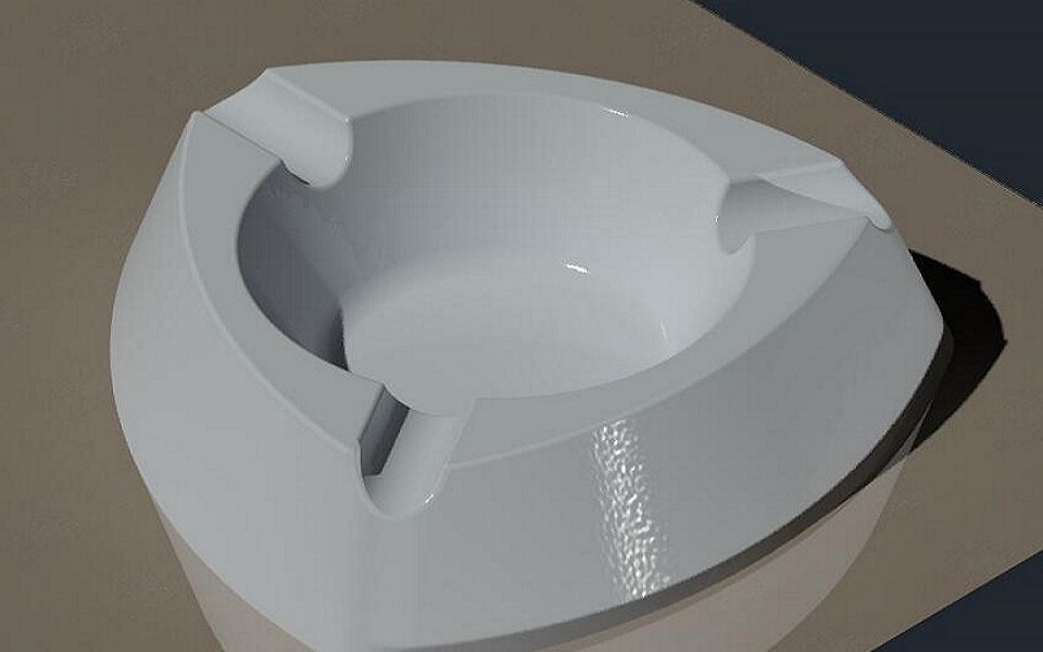 CAD烟灰缸建模+渲染