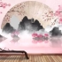 水墨古典中国风动画LED大屏幕舞蹈演出舞台晚会背景高清视频素材05