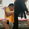 老公表演喷水魔术戏弄老婆，媳妇好奇凑上后被喷脸，笑着狂扇耳光