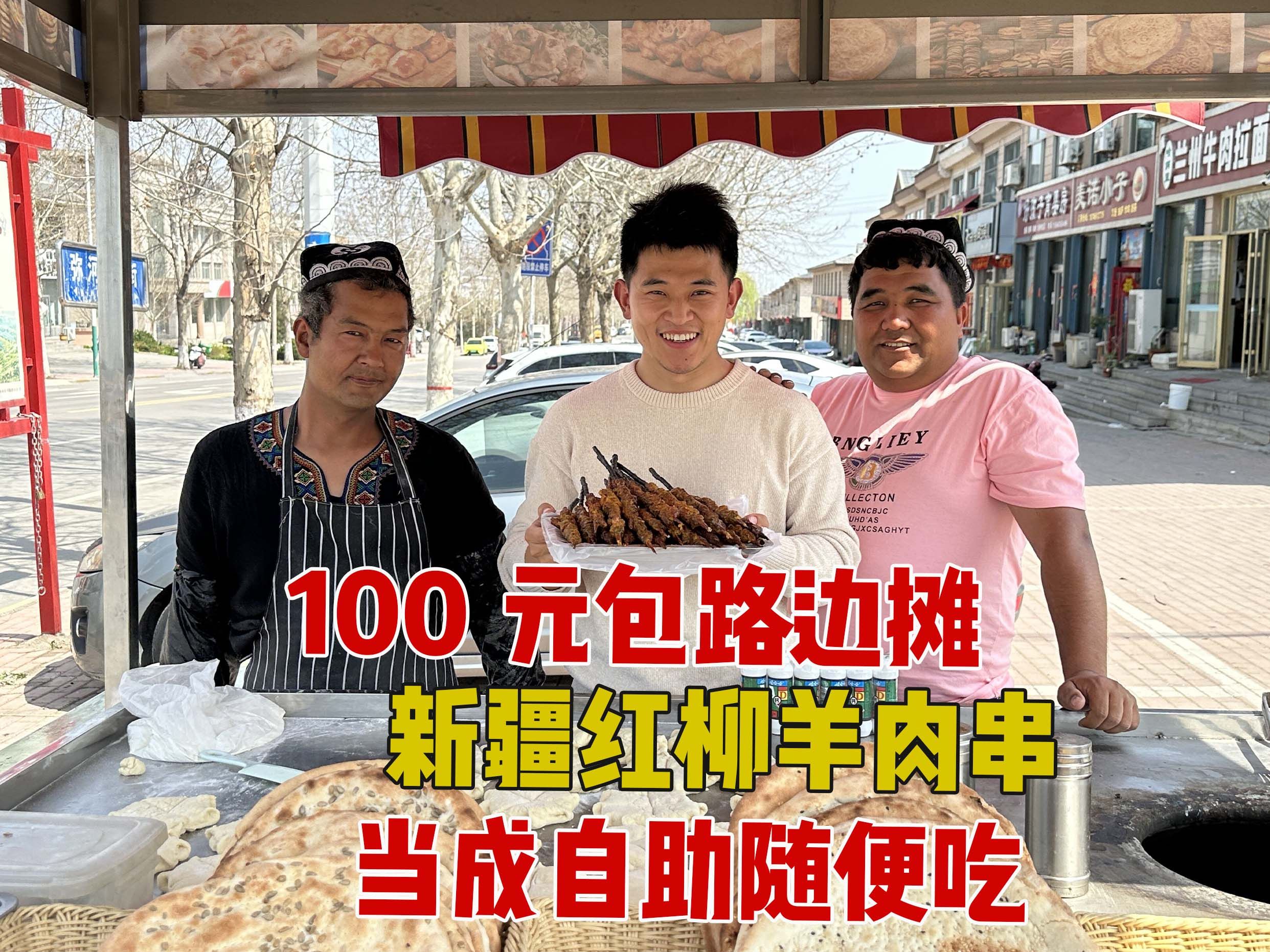 挑战新疆羊肉串，100元一个人随便吃，实现烤串自由！