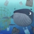 《一条鲸鱼的尾巴》保护环境人人有责一条鲸鱼帮助被困在废弃塑料中的一群海底小生物幼儿教育早教不乱扔垃圾爱护环境