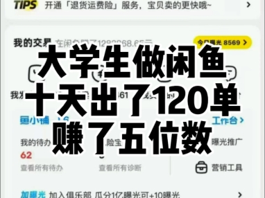 大学生做咸鱼十天出了120单赚了五位数