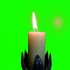 [4K]绿幕抠像燃烧的白色蜡烛视频素材