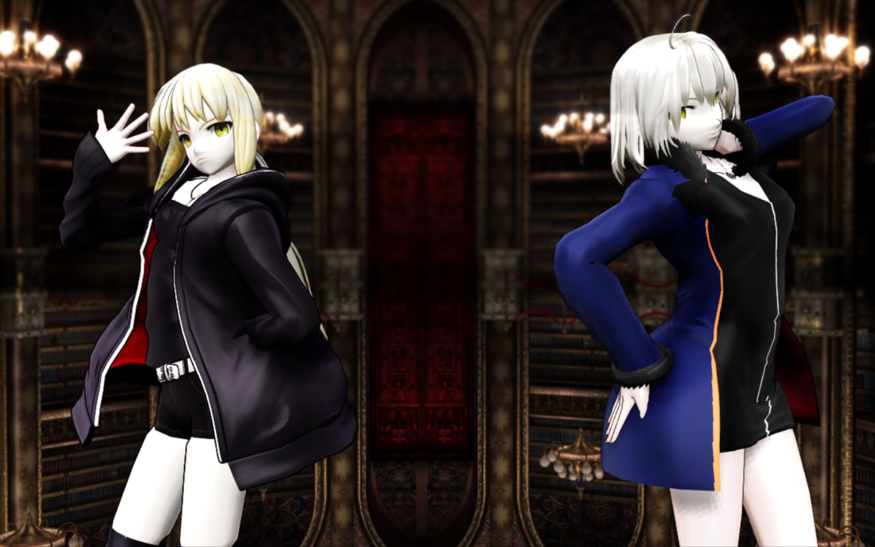 【fate/mmd】新宿组的被害妄想携帯女子(黑呆&黑贞【自制镜头】_哔哩