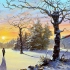 【丙烯画】【绘画教程】冬天的清晨-Acrylic Landscape Painting Morning Winter