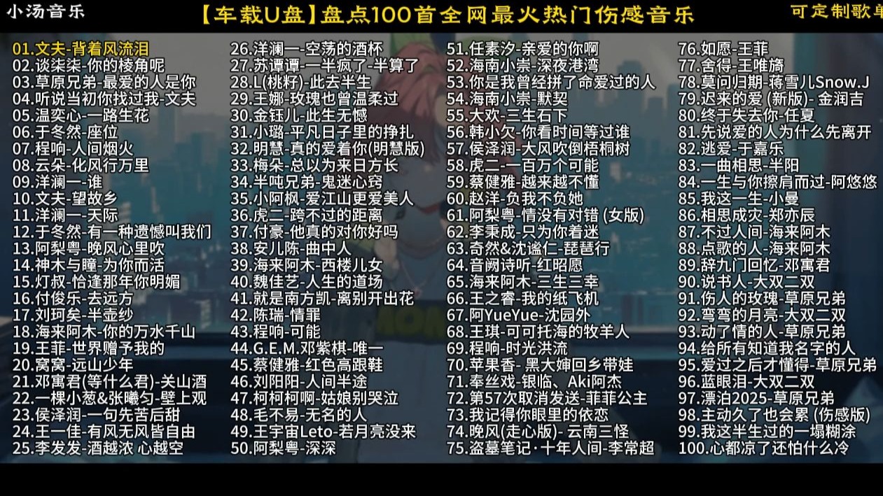 【车载U盘】盘点2025全网播放破十亿热歌合集