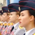 超燃俄罗斯红场阅兵女兵在《黑皮肤姑娘》苏联歌曲乐声中，全场英姿飒爽