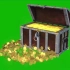 绿幕视频素材金币宝箱