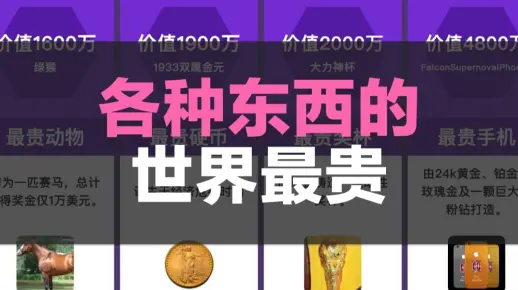 各种东西的，世界最贵