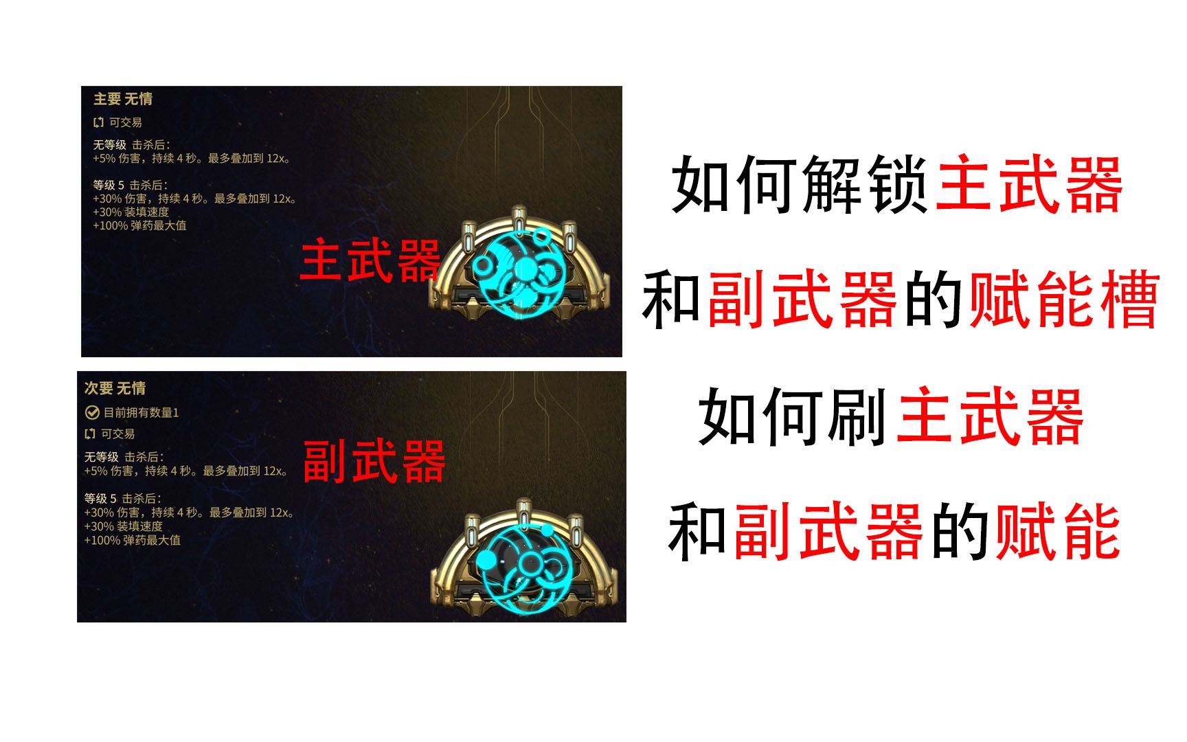 Warframe 如何解锁主武器和副武器的赋能槽位,如何刷主武器和副武器的赋能槽位.哔哩哔哩