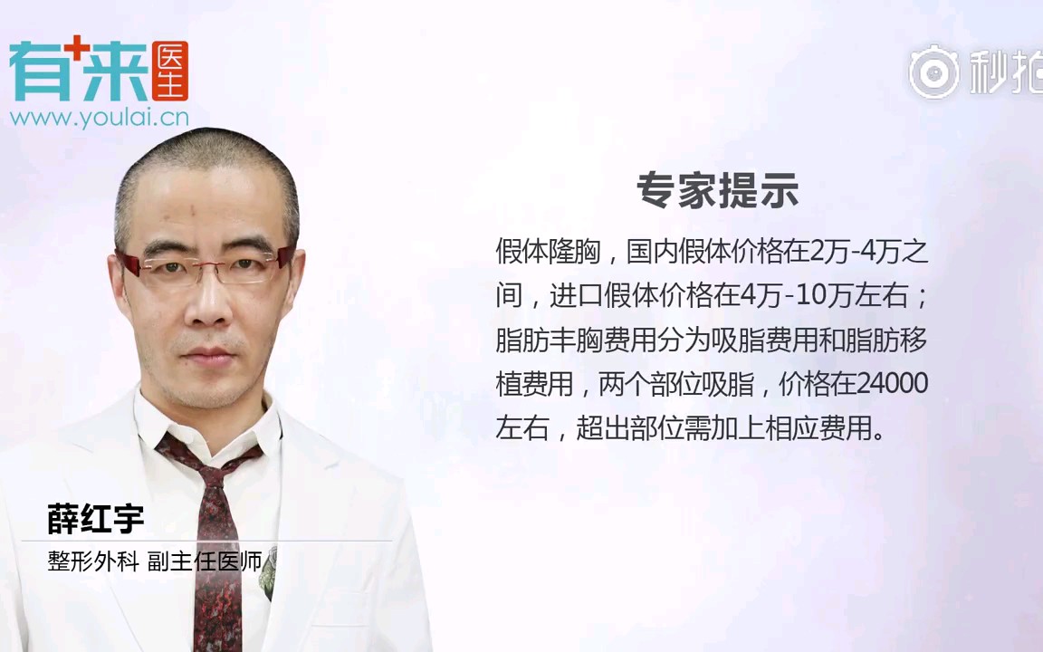 【北医三院薛红宇】隆胸多少钱