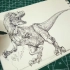 【狂野画风】只用一笔，画一头恐龙!