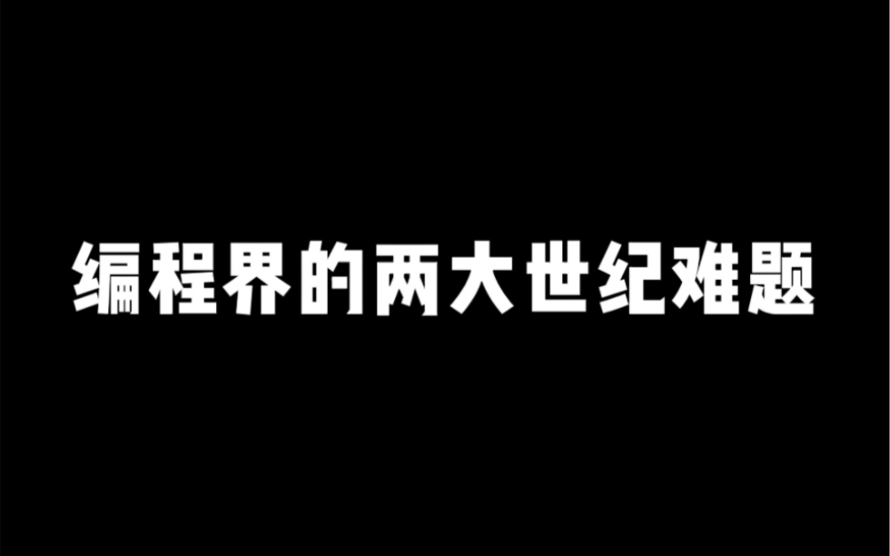 编程界的两大世界性难题#程序员#编程