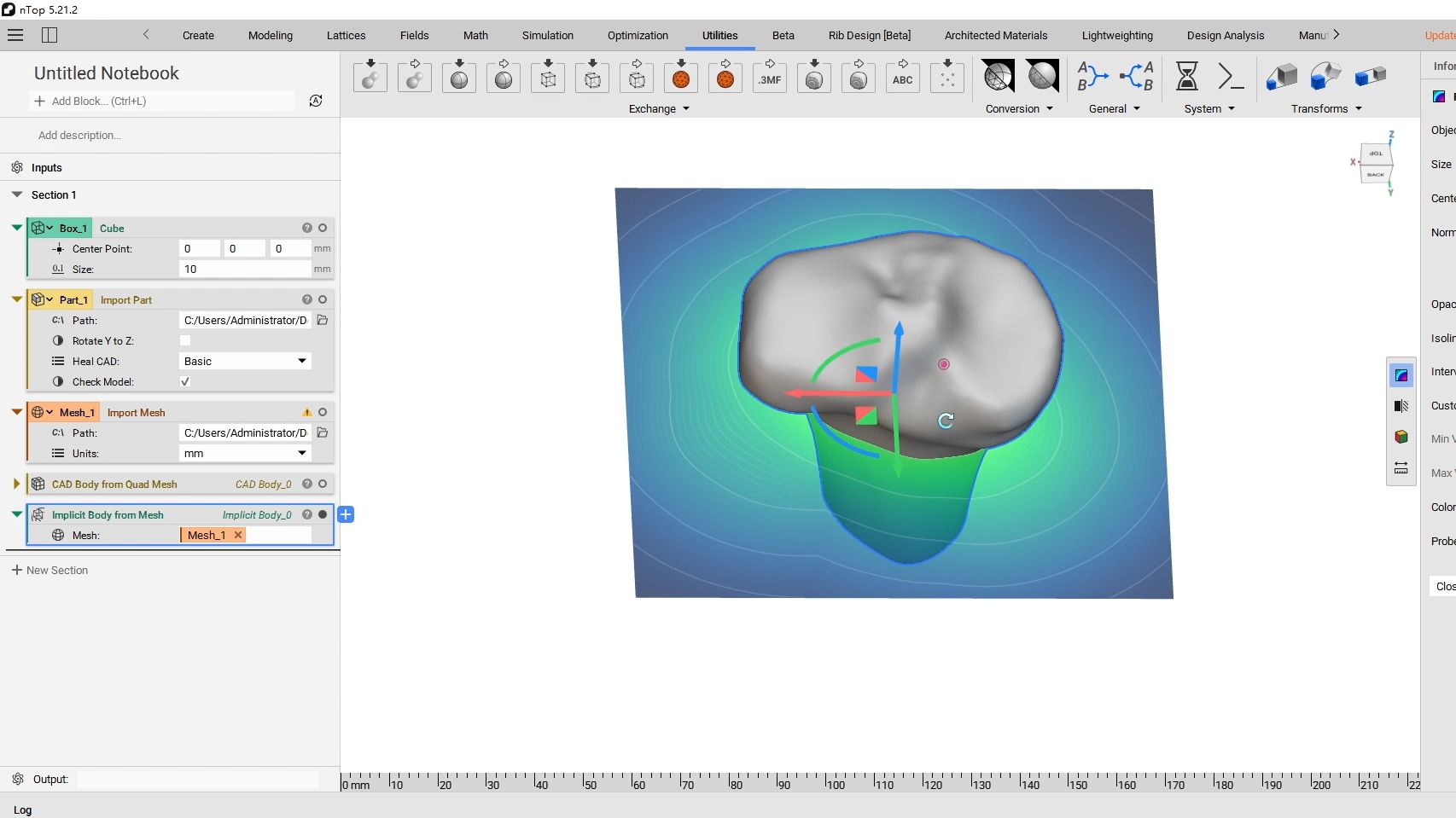 5、nTopology隐式体、CAD体、网格体相互转换操作介绍