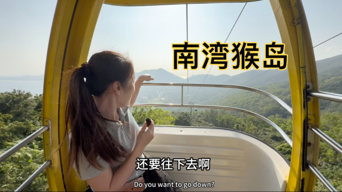 海南陵水，游玩南湾猴岛，遇猴子打劫美女，吓坏了