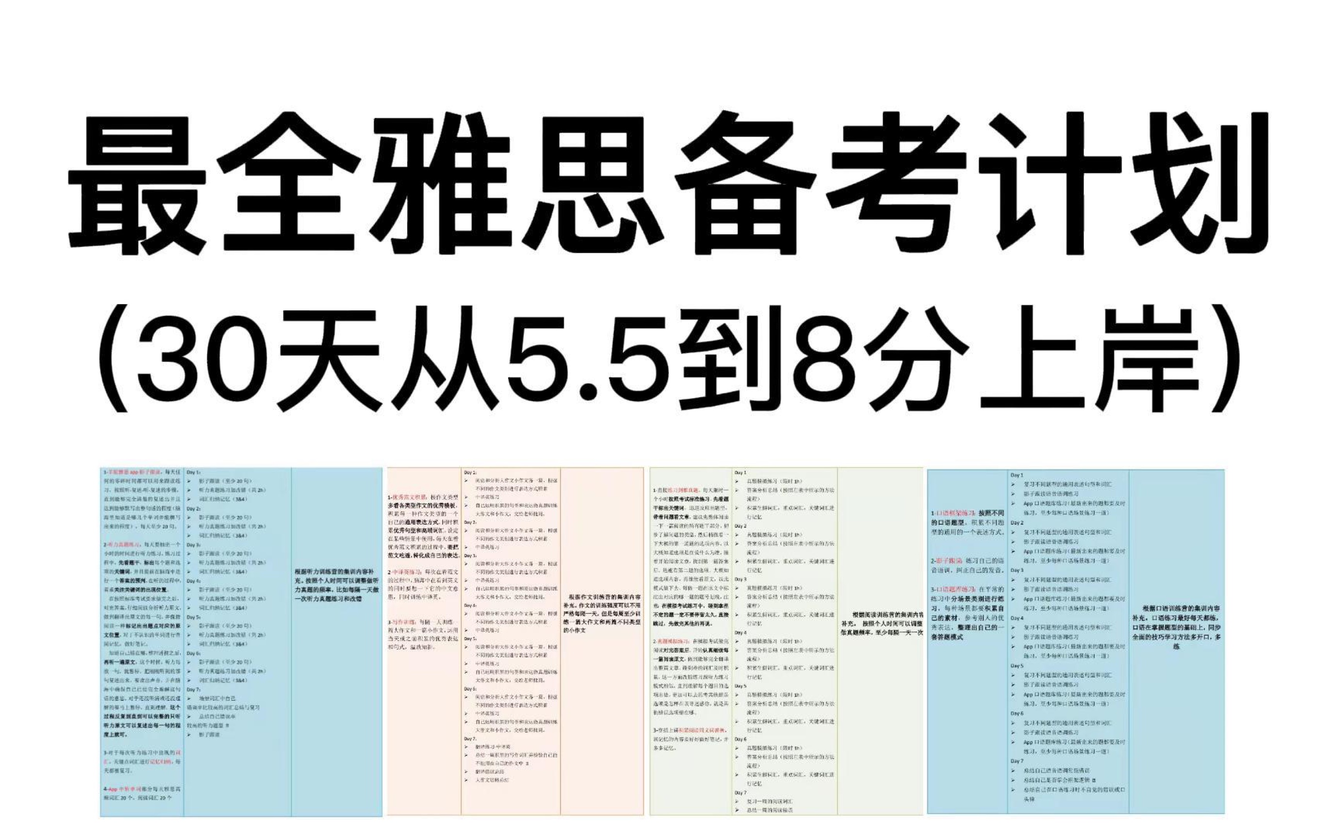 【雅思备考计划表】自考30天从5 5分到8分上岸，2022年全站最全最详细雅思备考计划表！！详细到每周每天每个时间段！！！ 哔哩哔哩 Bilibili