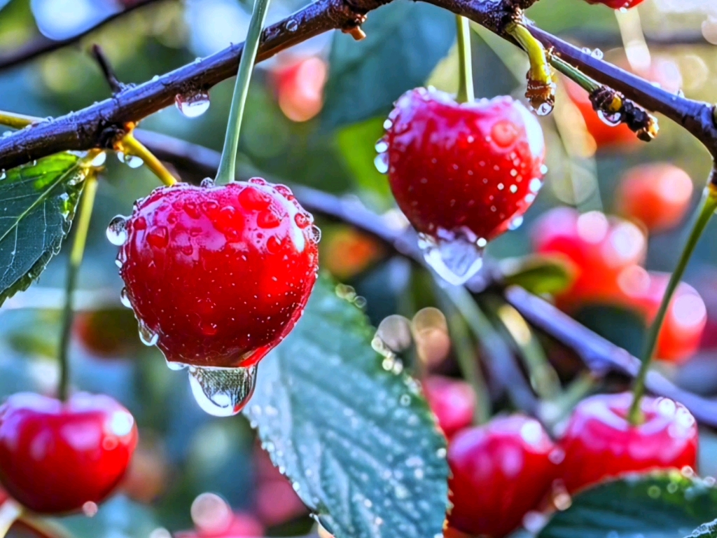 大红樱桃风景素材【无水印】