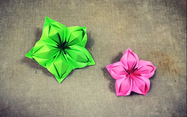 纸在乎你 手工折纸:又一款组合型花折纸