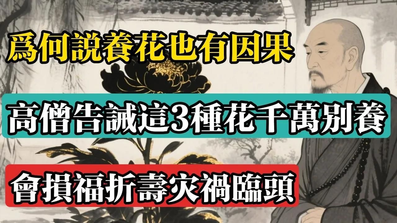 為何說養花也有因果？高僧告誡這3種花千萬別養，會損福折壽災禍臨頭！#佛教 #佛法 #佛教玄學 #佛教智慧 #佛學知識 #佛學智慧 #修心修行 #佛教文化 #禪悟