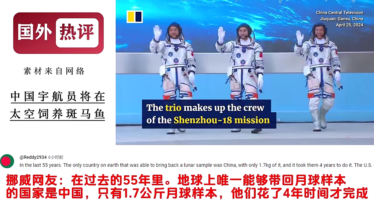 外网看中国宇航员将在太空饲养斑马鱼，韩国网友：没什么技术含量
