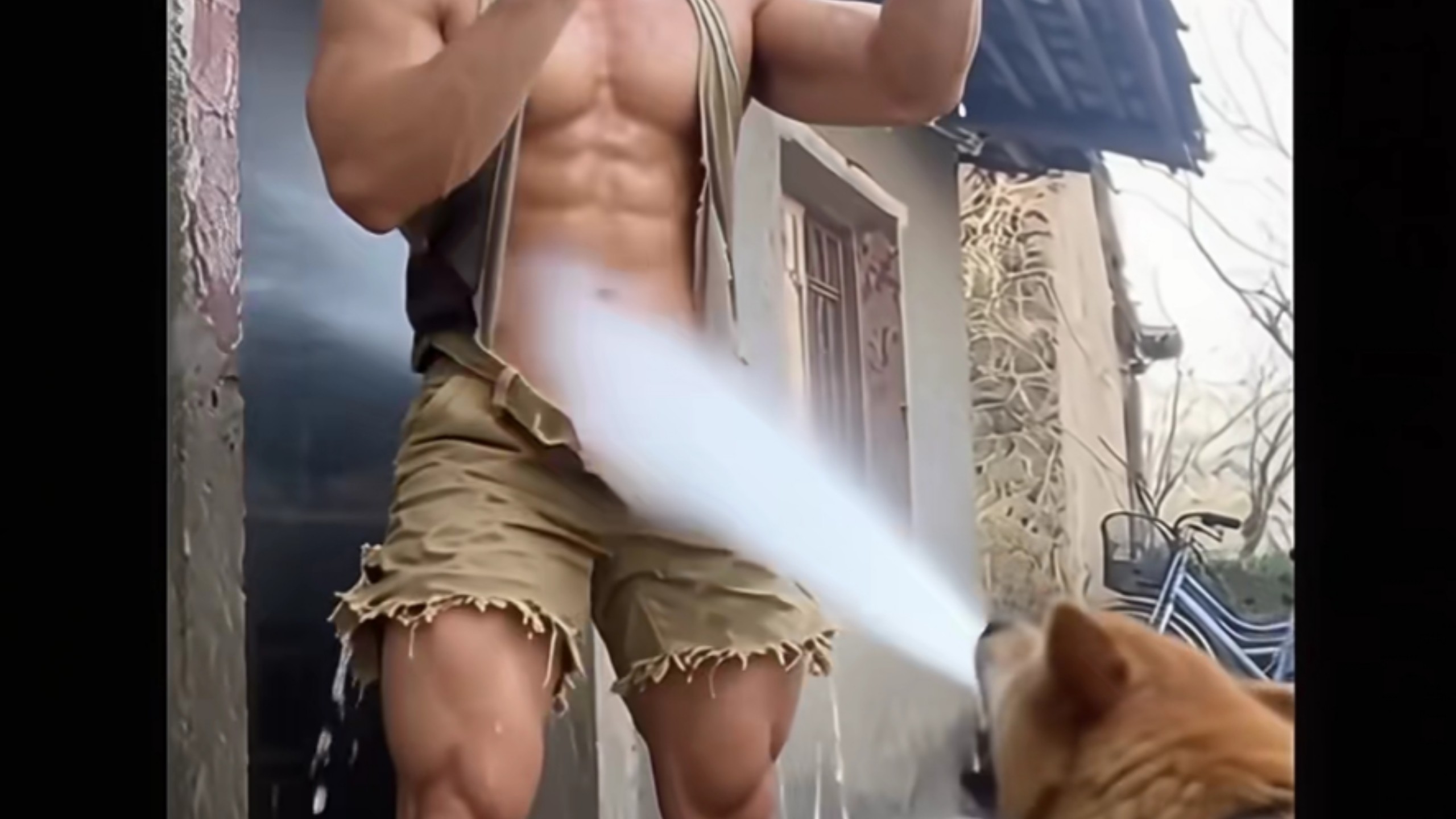 最害怕的这些疯狂喷水狗，衣裤都被喷烂了！！