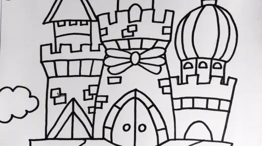 【儿童画】天空城堡1—线稿