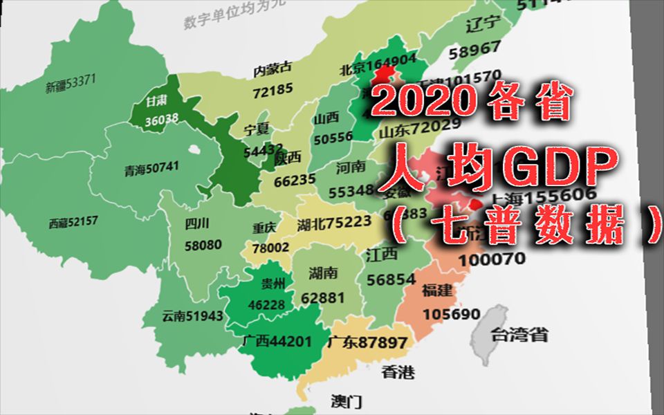 七普之后全国各省人均gdp排名2020