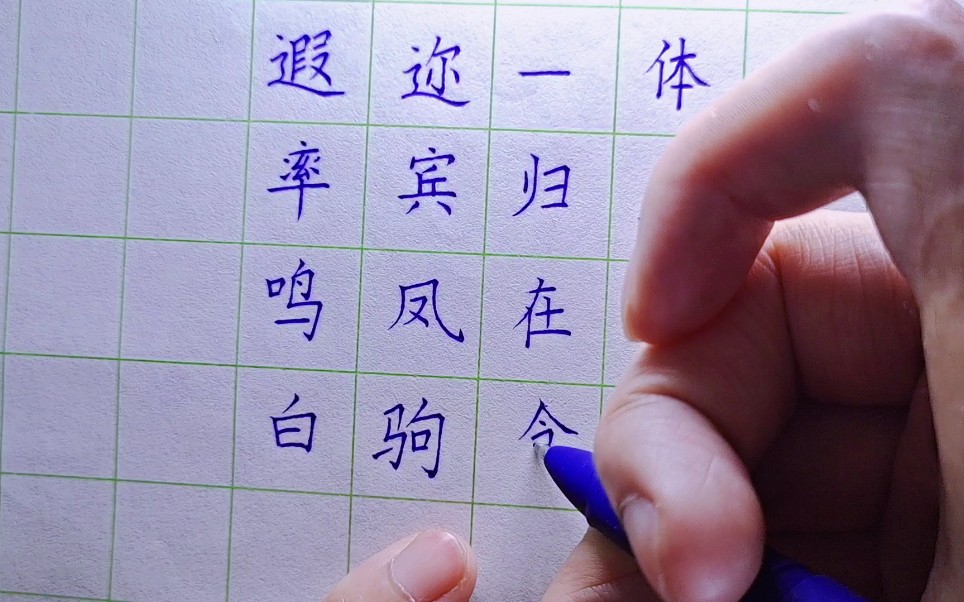 硬笔正楷千字文鸣凤在竹白驹食场