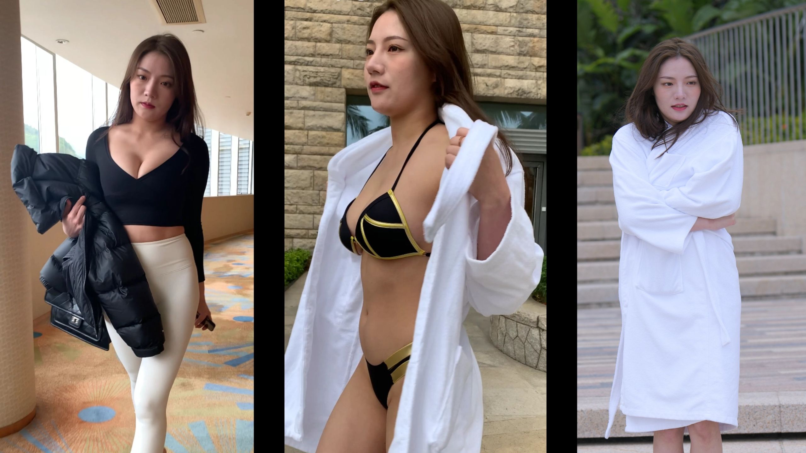 夏日泳装 黑金色 高跟鞋（无不良引导）