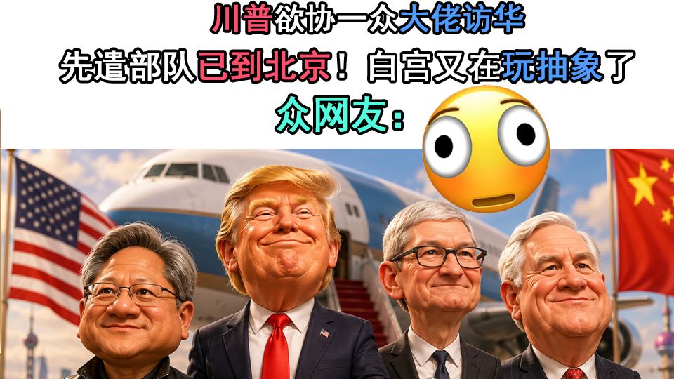 川普欲协一众大佬访华，先遣部队已到北京！白宫又在玩抽象了，众网友：我以为推特坏了。。