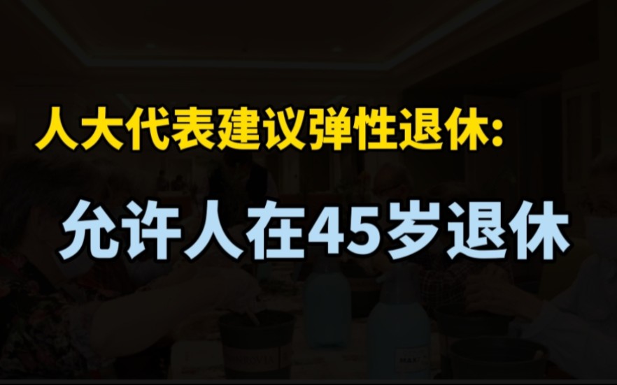 提前15年退休,45岁可领养老金,人大代表孙维提议:实施弹性退休制度哔哩哔哩bilibili