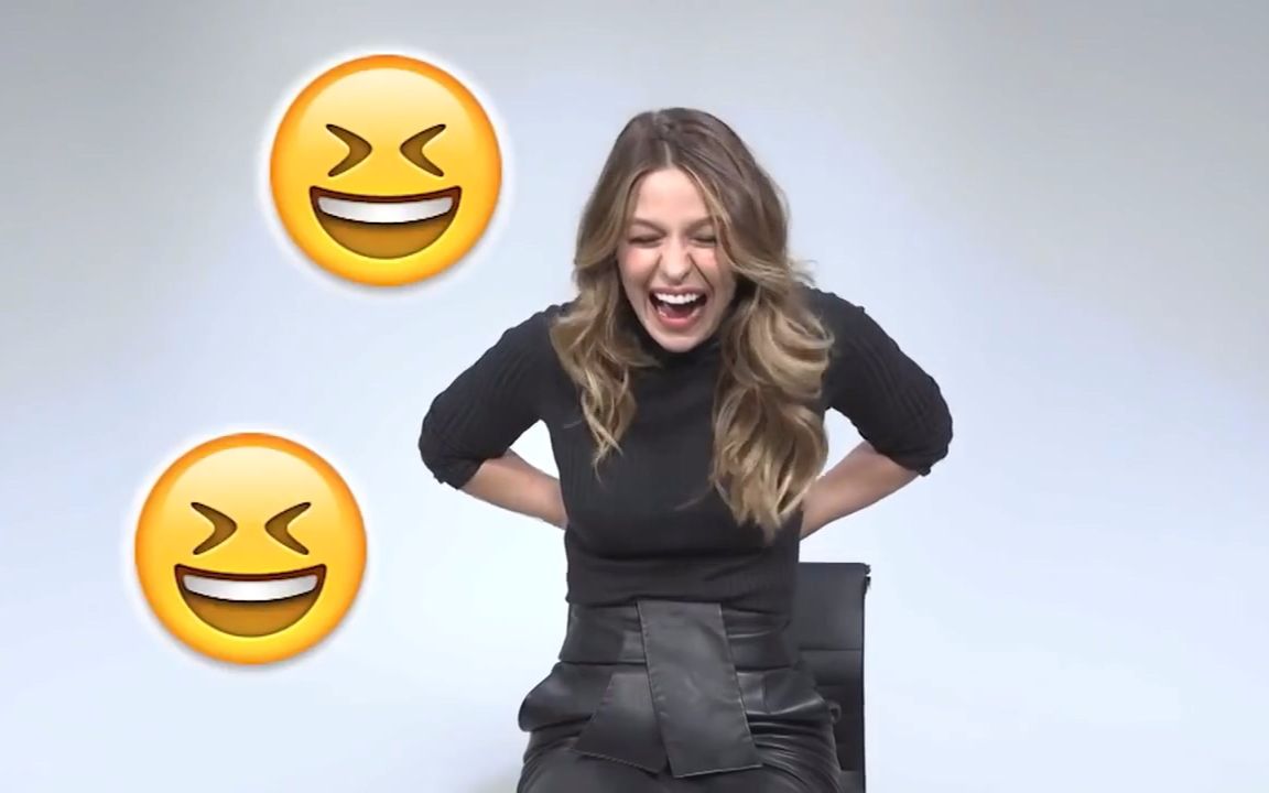 supergirl - melissa benoist 破冰采访 关于最能形容自己的emoji