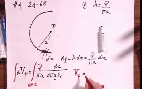 8.02x - Module 02.03 - Calculating The Potential Of A Semi Circular Rod ...