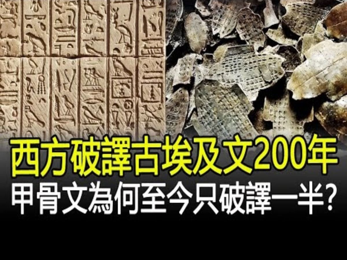 西方破译古埃及文200年！甲骨文发现百年，为何至今只破译一半？