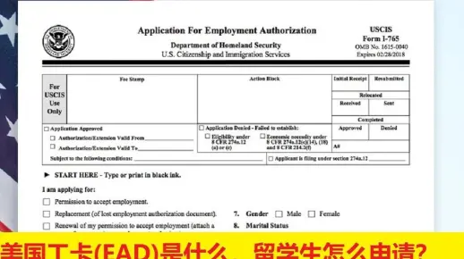 很省钱的美国生存指南：什么是美国工卡(EAD)？留学生怎么申请美国工卡