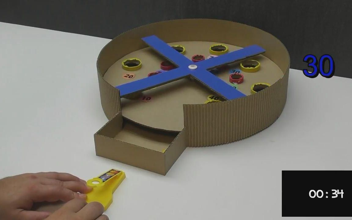 【diy纸板】制作一个桌面弹球玩具