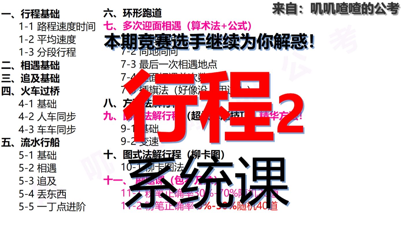 二、行程(2/3)系统课-公考行测数量