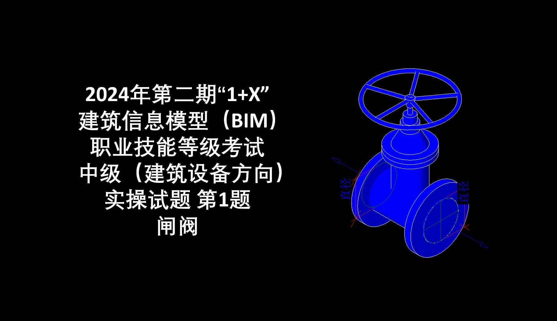 2024年第2期"1+X"BIM中级设备第1题闸阀
