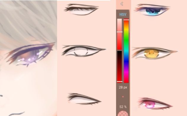 【指绘】做4种小哥哥的眼睛上色教程(medibang)