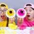 粉色甜点VS黄色甜点挑战，多纳和妹妹一起吃吧！