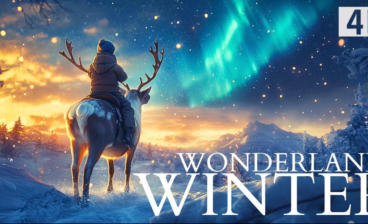 ❄️ 体验 4K 超高清的 AI WINTER WONDERLAND 并聆听舒缓的音乐！