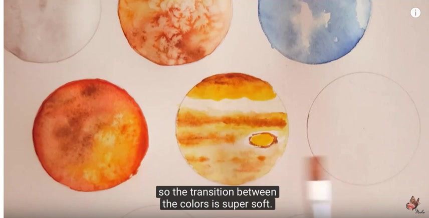 画在手帐里的小插画水彩入门最基础的水彩小行星绘制教程