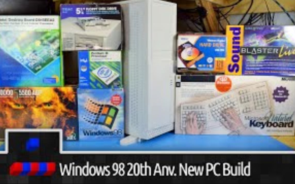 中文字幕】全新的古董信仰机你见过没！！20年后的今天打造一台全新Windows98 游戏PC - 奔腾3处理器- Voodoo5  5500游戏显卡！！-哔哩哔哩