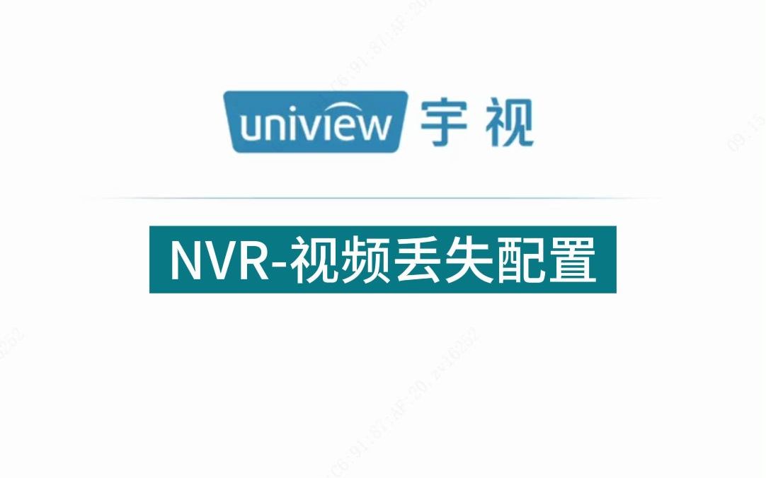 宇视NVR视频丢失配置