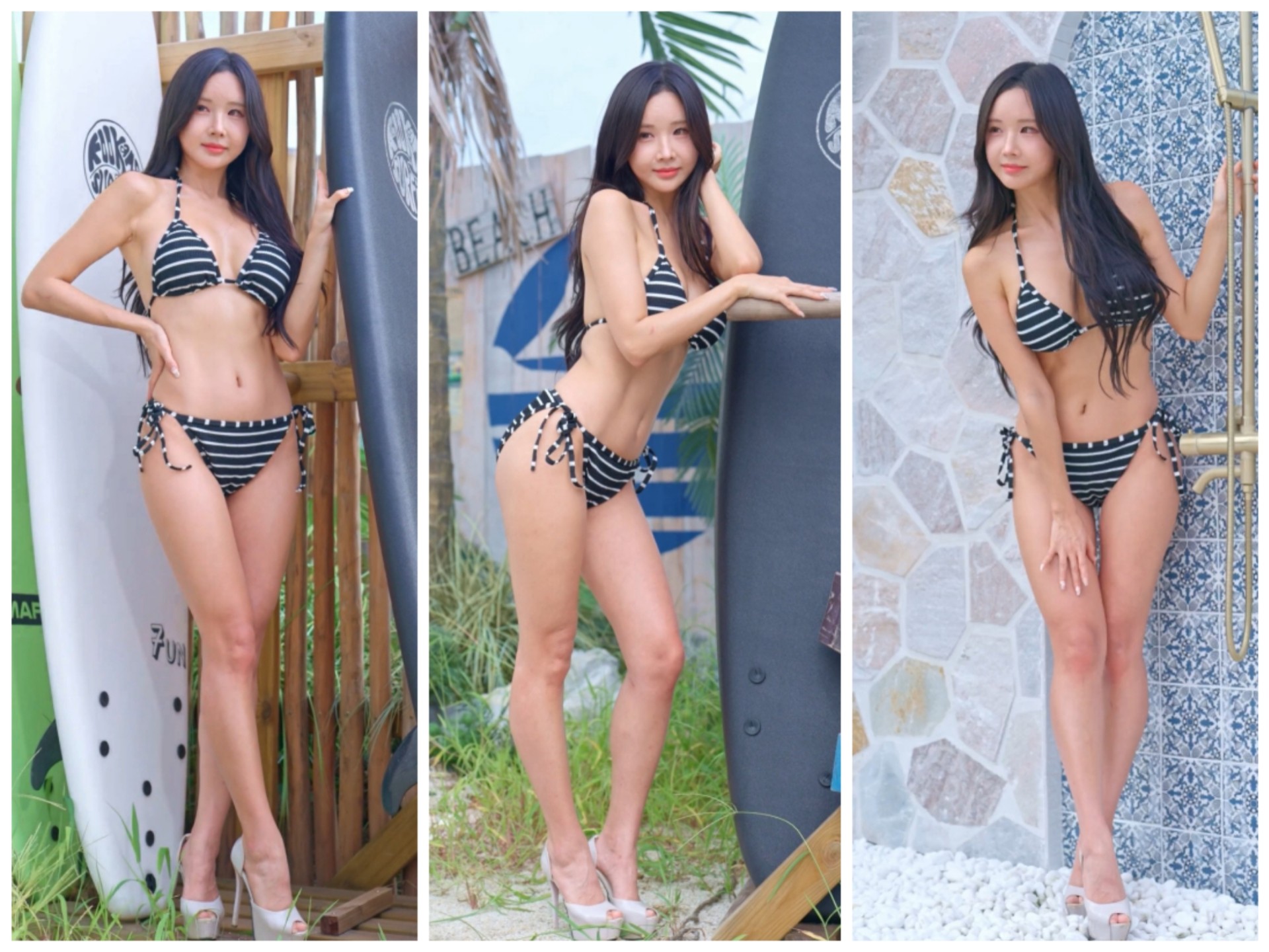 【No.25/泳装】Habin | 黑白条纹比基尼