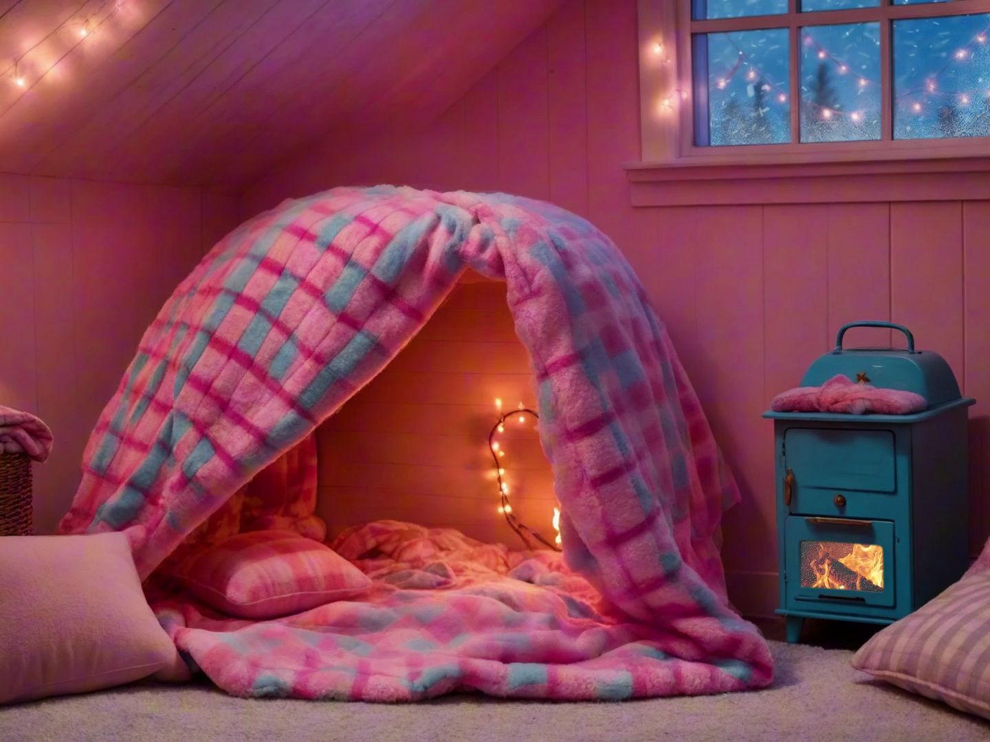 暴风雪夜，在一个舒适的小窝里入睡，炉火声，风雪声，助眠氛围
