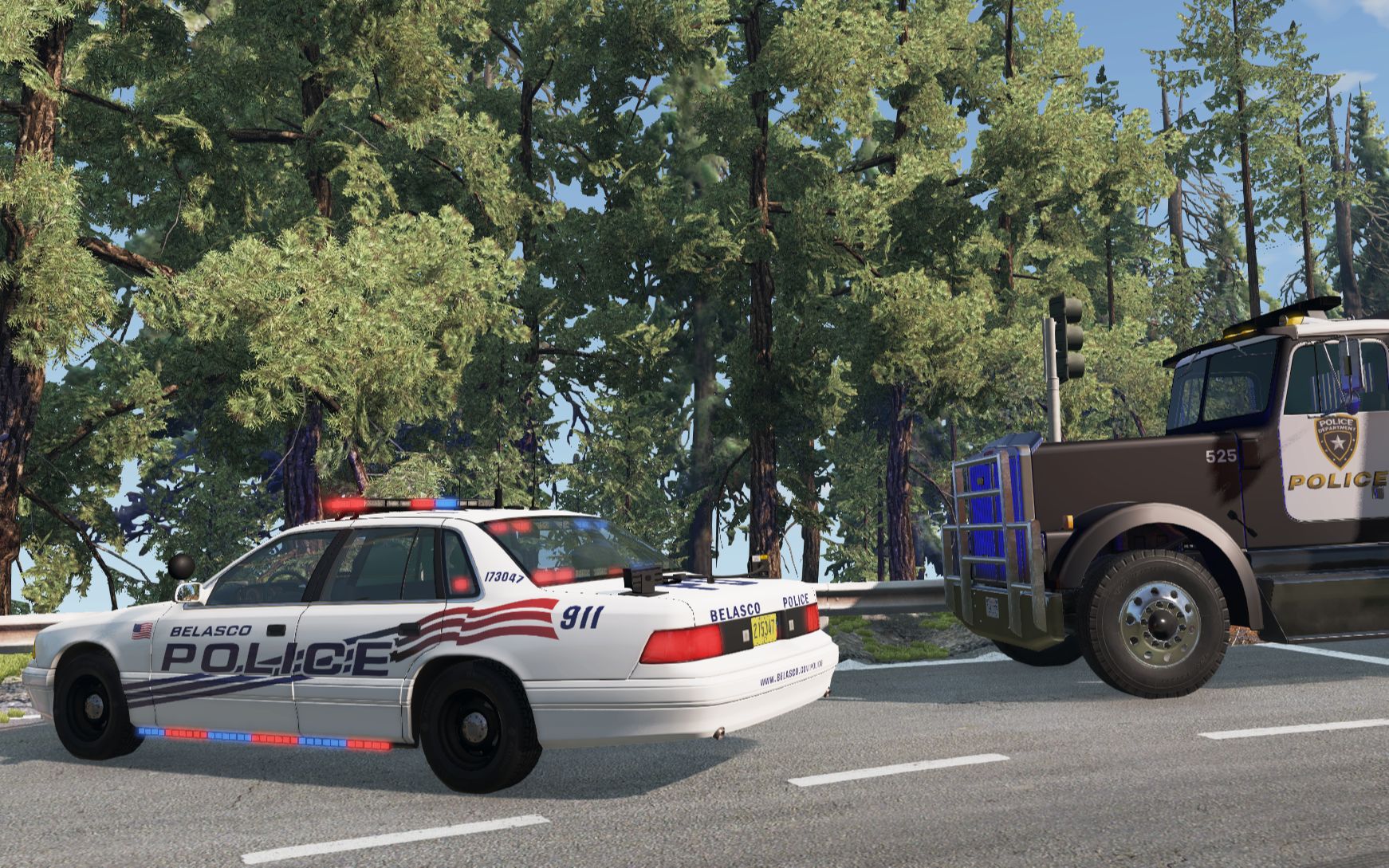 BeamNG警察模拟：底特律涂装的贝拉斯科警车